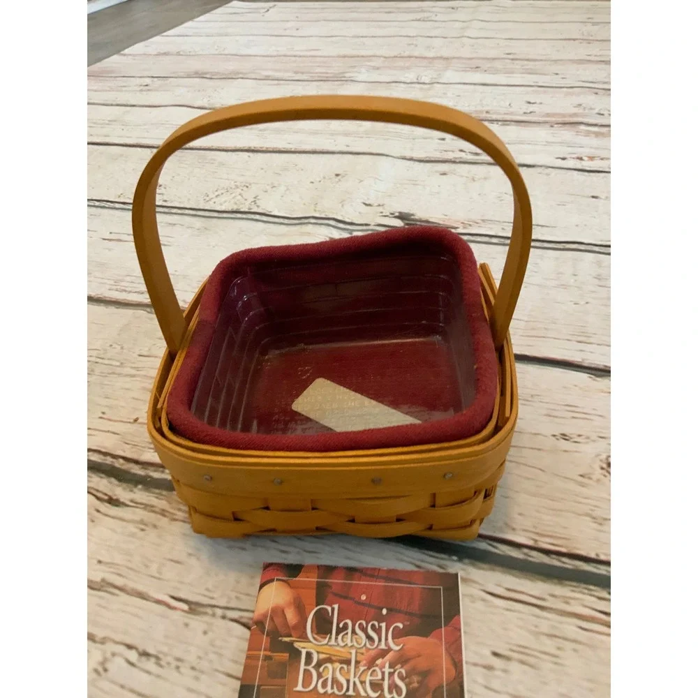 Longaberger 2001 Tarragon Booking Basket 11830 with Liner and Protector